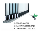 Glazen schuifwand 5-spoor - 505 CM